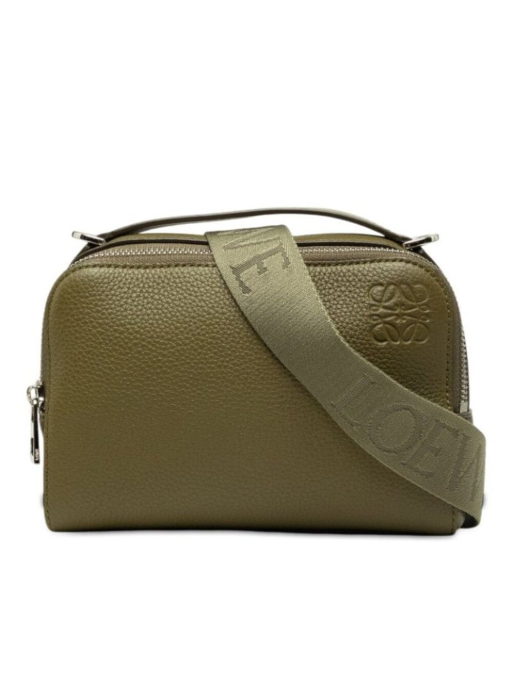 Loewe Anagram Crossbody Camera Bag Mini 2-Way Khaki Green Soft Grain Calfskin
